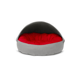 Gauty Cama Redonda Tela de sarga  Gris y rojo para Perros y Gatos