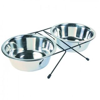 Trixie easy on feet comedero bebedero de acero inoxidable para perros