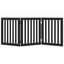 vidaXL Puerta para perros plegable 3 paneles madera álamo negra 150 cm, , large indicador imagen numero 4