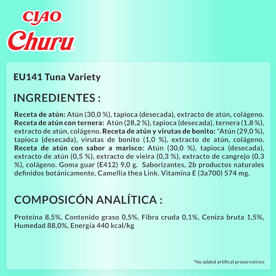 40 sobres x 14 g Churu Variedades de At&uacute;n Snack L&iacute;quido para gatos, , large Imagen numero 6