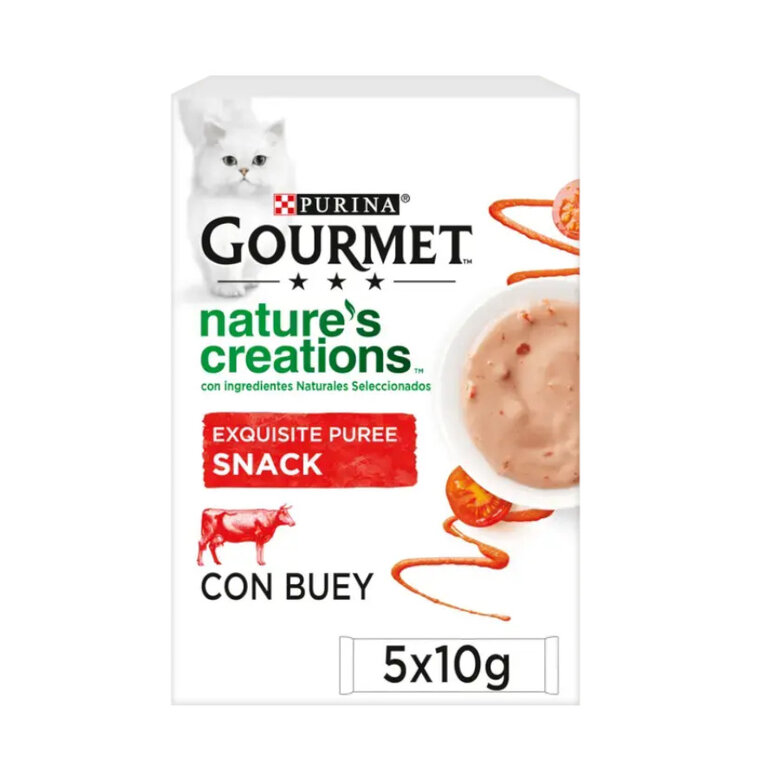 5 sobres x 10 g Gourmet Nature’s Creations Snack Húmedo de Buey para gatos