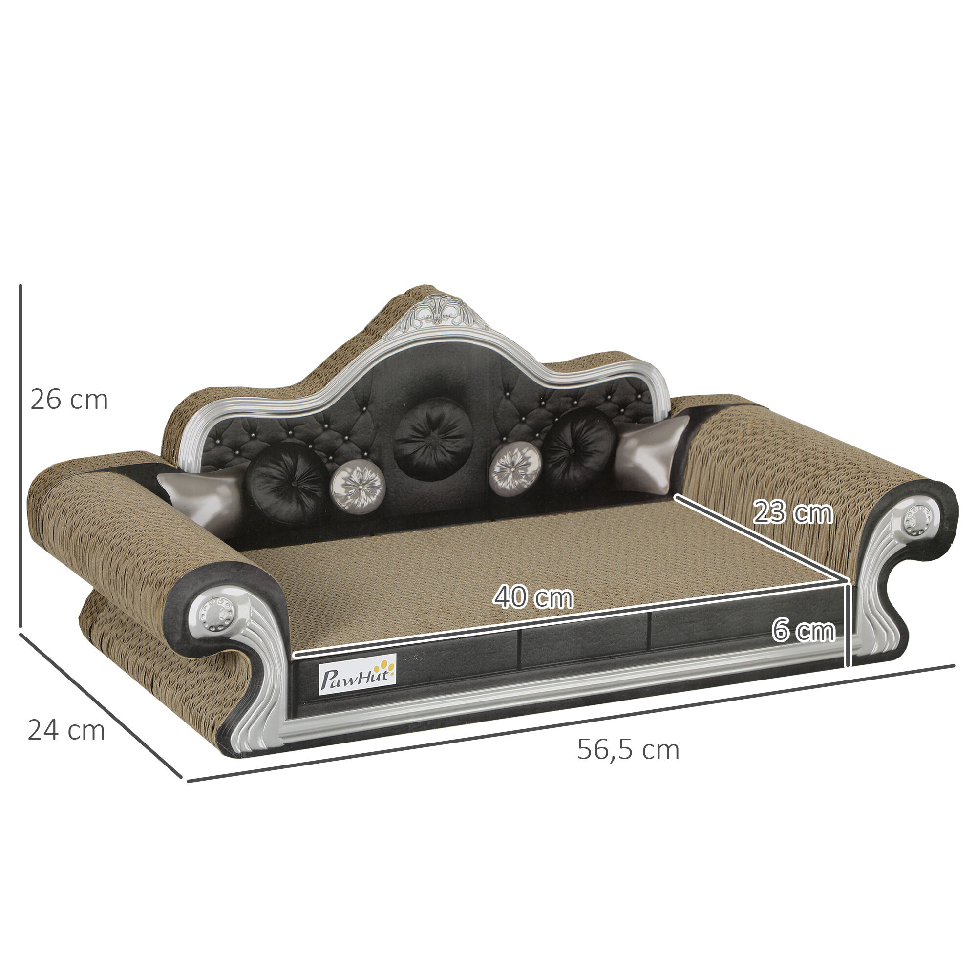 PawHut Rascador Cart&oacute;n Gatos Marr&oacute;n, , large Imagen numero 3