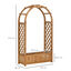 Outsunny Jardinera Enrejado con Arco Macetero con Soporte para Trepadoras Cultivos Plantas Flores Decoración en Jardín Terraza Balcón 83x36x152 cm Natural, , large indicador imagen numero 3