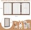 COSTWAY Barra para Perros Plegables, Barrera de Seguridad para Interiores, Separador de Habitaciones de 3 Paneles Plegable y Autoportante para Mascotas Pequeños y Medianos (Marrón), , large indicador imagen numero 5