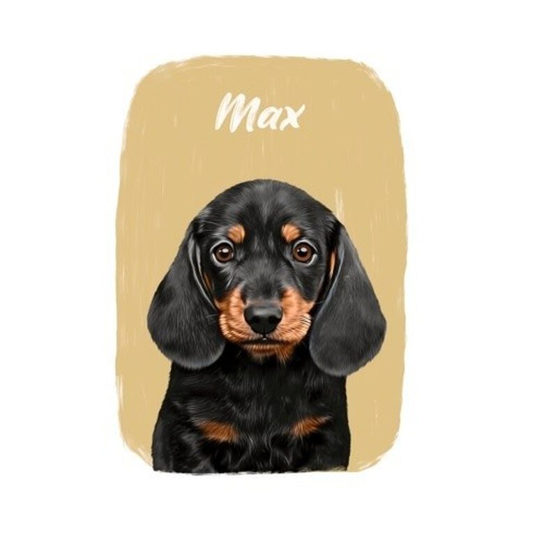 Mascochula max retrato realista personalizado en lámina con tu mascota mostaza, , large image number null