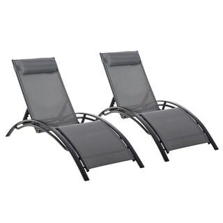 Outsunny Tumbona Reclinable Gris Oscuro