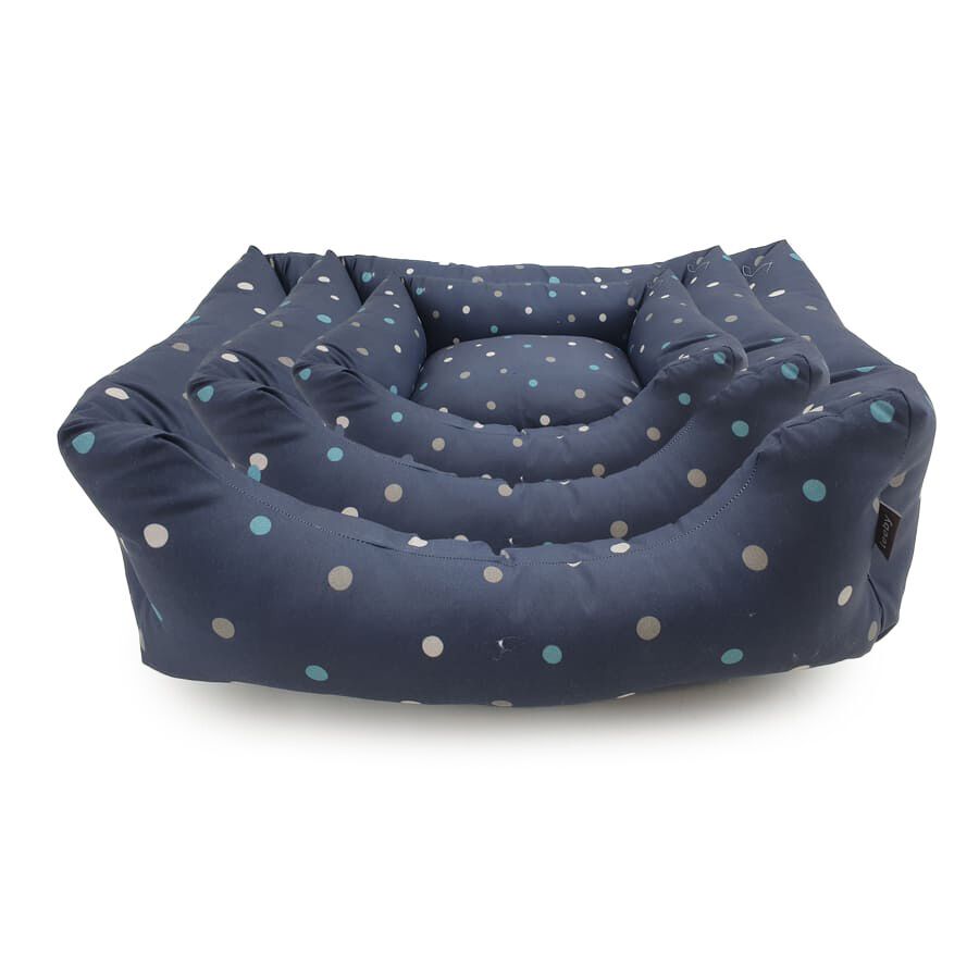 Leeby Cama Azul con Puntos para perros