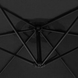 MonsterShop Sombrilla Negra con Mecanismo de Manivela y Cubierta Impermeable