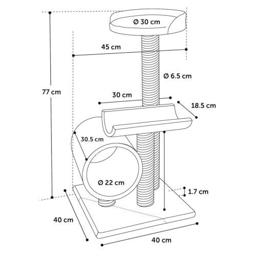 Flamingo burt poste rascador gris para gatos, , large Imagen numero 4