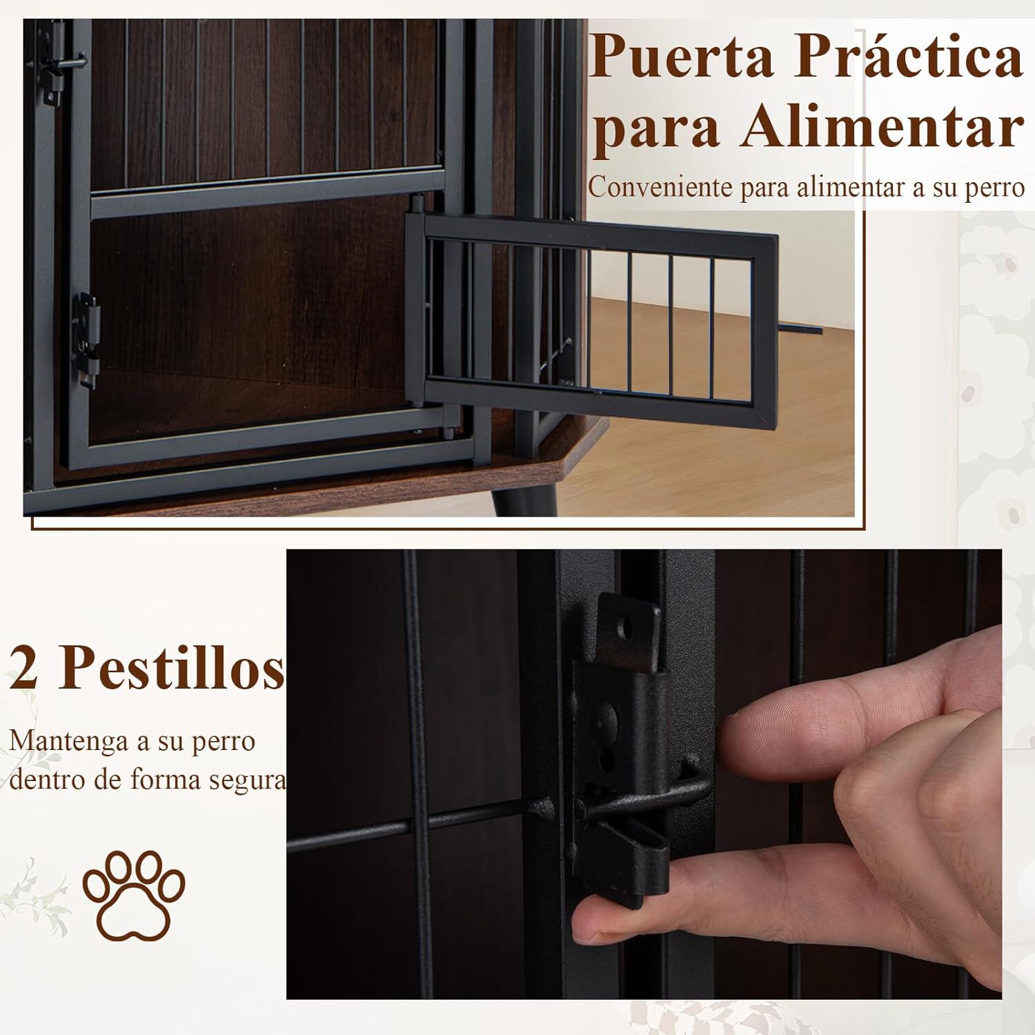 COSTWAY Mueble Esquinero para Perros, Muebles de Jaula Esquinera para Perros, Ahorra Espacio, Marco Met&aacute;lico, Mesa Auxiliar Interior para Mascotas Peque&ntilde;os Medianos Grandes, Soporta hasta 30 kg, , large Imagen numero 3