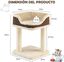 COSTWAY Árbol Rascador Compacto para Gatos, Altura 50 cm, Torre de Sisal Natural Alfombrado con Plataforma Felpa y Poste de Rascado, Torre para Rascar, Relajarse y Dormir (Beige), , large indicador imagen numero 4