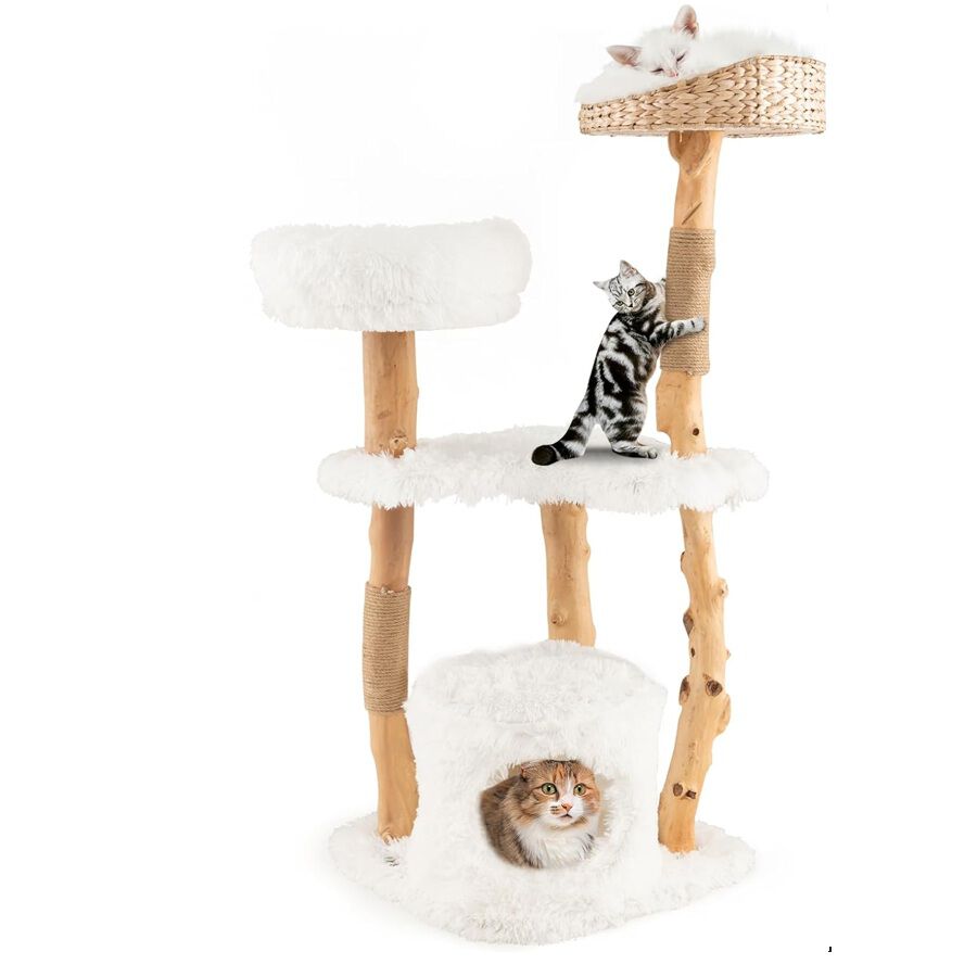 COSTWAY Árbol de Madera Maciza para Gatos thumbnail