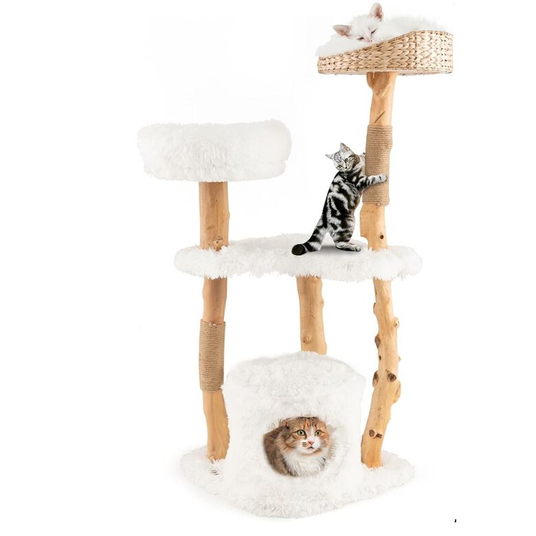 COSTWAY Árbol de Madera Maciza para Gatos thumbnail