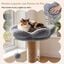 COSTWAY &Aacute;rbol Rascador para Gatos, Torre para Gatos con Percha Superior Acolchonada en Forma de Flor, Condominio y Cama, 2 Bolas Colgantes con Cascabel y Postes, Mueble Multinivel para Escalar (Gris), , large indicador imagen numero 4