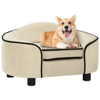 Vidaxl sofá redondo crema para perros