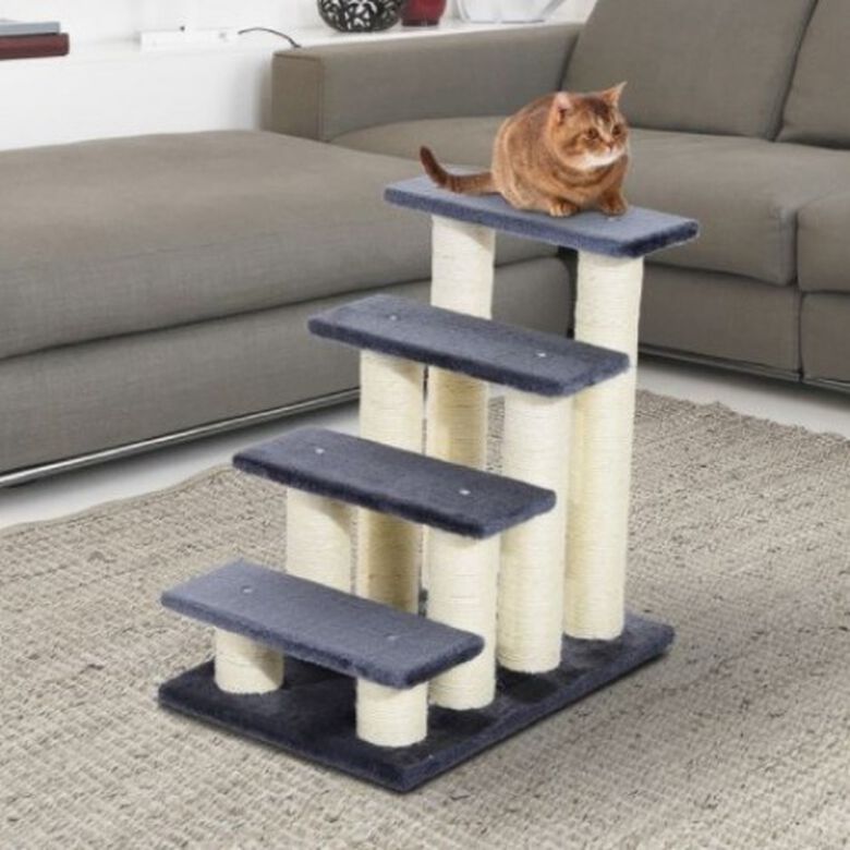 Escalera PawHut con postes de sisal para mascotas color Gris thumbnail