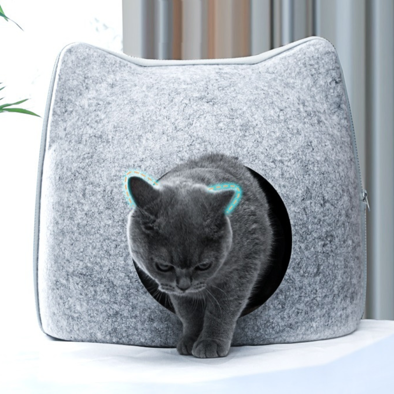 El Ático Pets Casa con Cojín Esponjoso para Gatos thumbnail