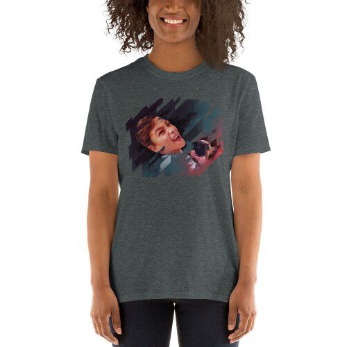 Mascochula camiseta mujer electronic personalizada con tu mascota gris oscuro thumbnail