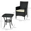 Outsunny Conjunto de Muebles para Jardín Juegos de Muebles de Ratán Incluye 1 Mesa y 2 Sillones con Cojines Estructura de Metal para Terraza Patio Negro, , large indicador imagen numero 3