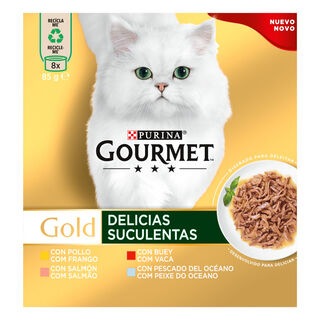Gourmet Gold Delicias Suculentas Mixtas Multipack lata para gatos