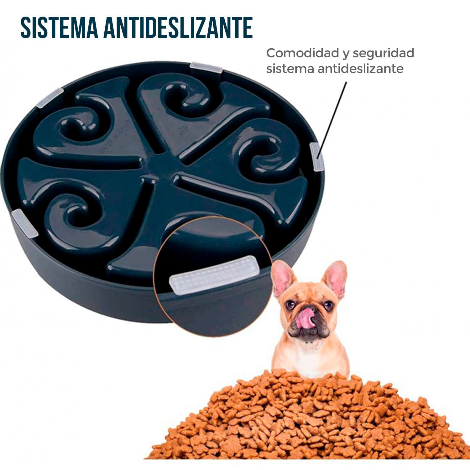 Edipets comedero antivoracidad y antiahogamiento negro para perros thumbnail