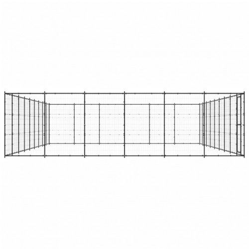 Vidaxl perrera con sistema de seguridad de cierre negro para perros, , large Imagen numero 11