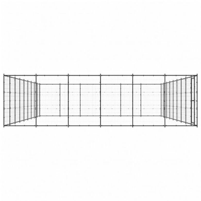 Vidaxl perrera con sistema de seguridad de cierre negro para perros thumbnail