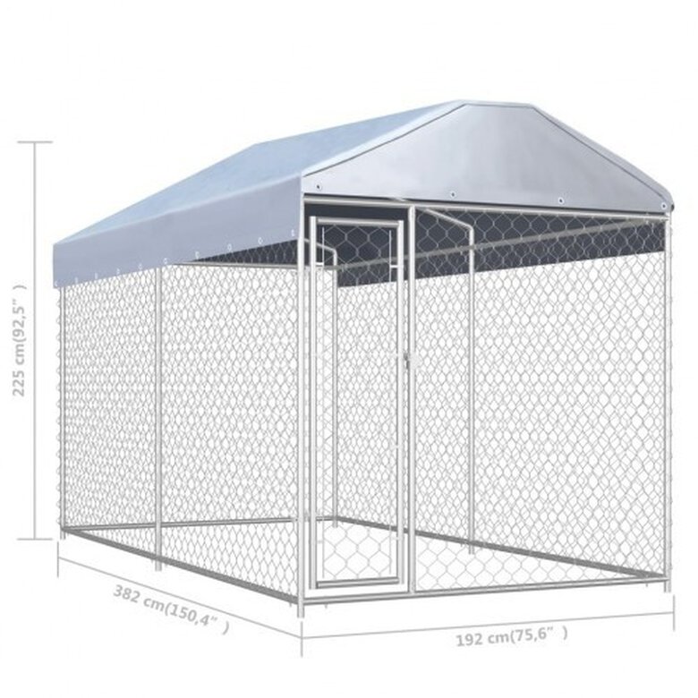 Perrera con toldo protector color Plateado, , large image number null