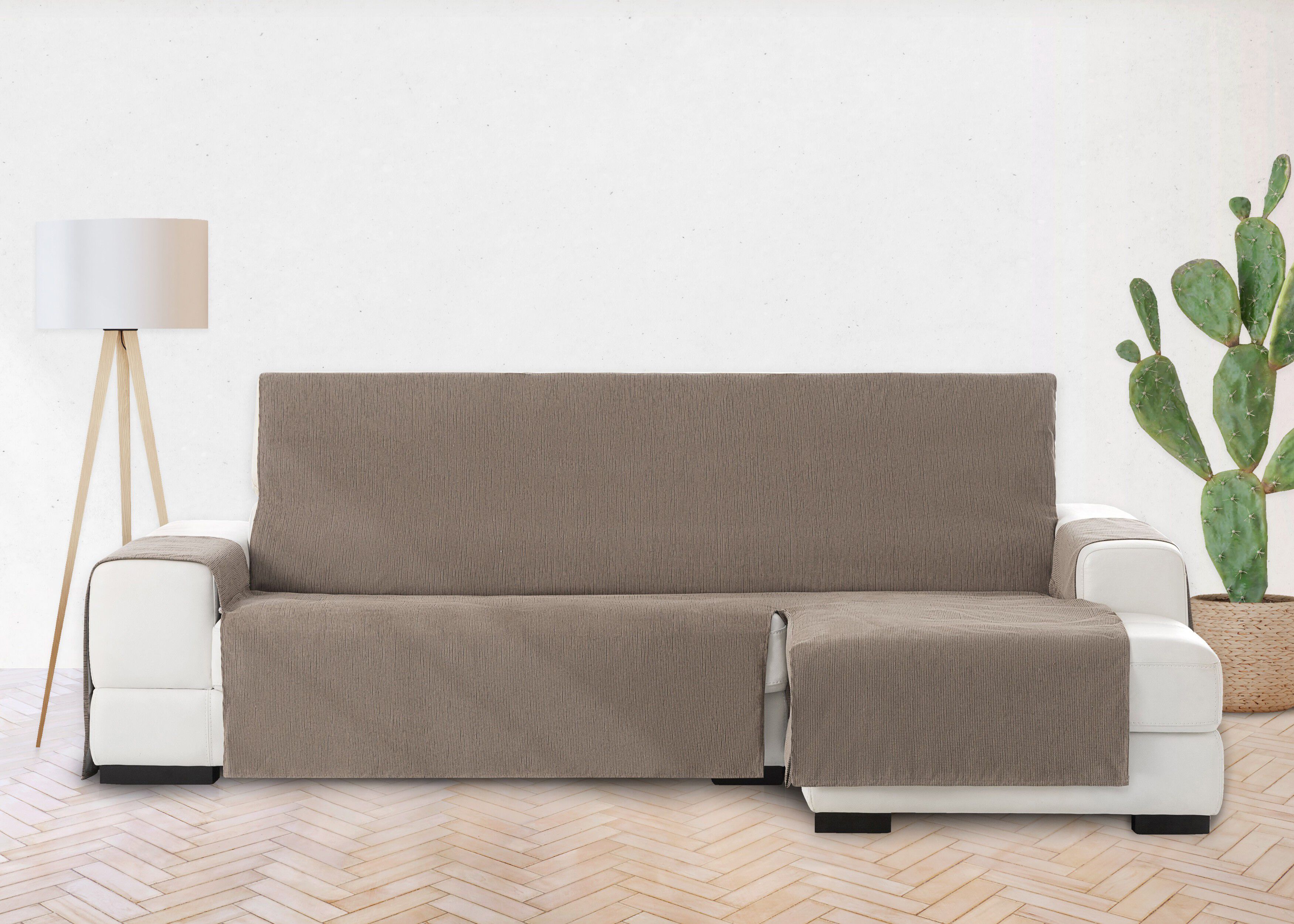 Vipalia Protector Funda Chaise Longue Lisa. Cubresofa Chenilla. Dise&ntilde;o Elite. Color Vison. Chaise Corto Derecha, , large Imagen numero 3