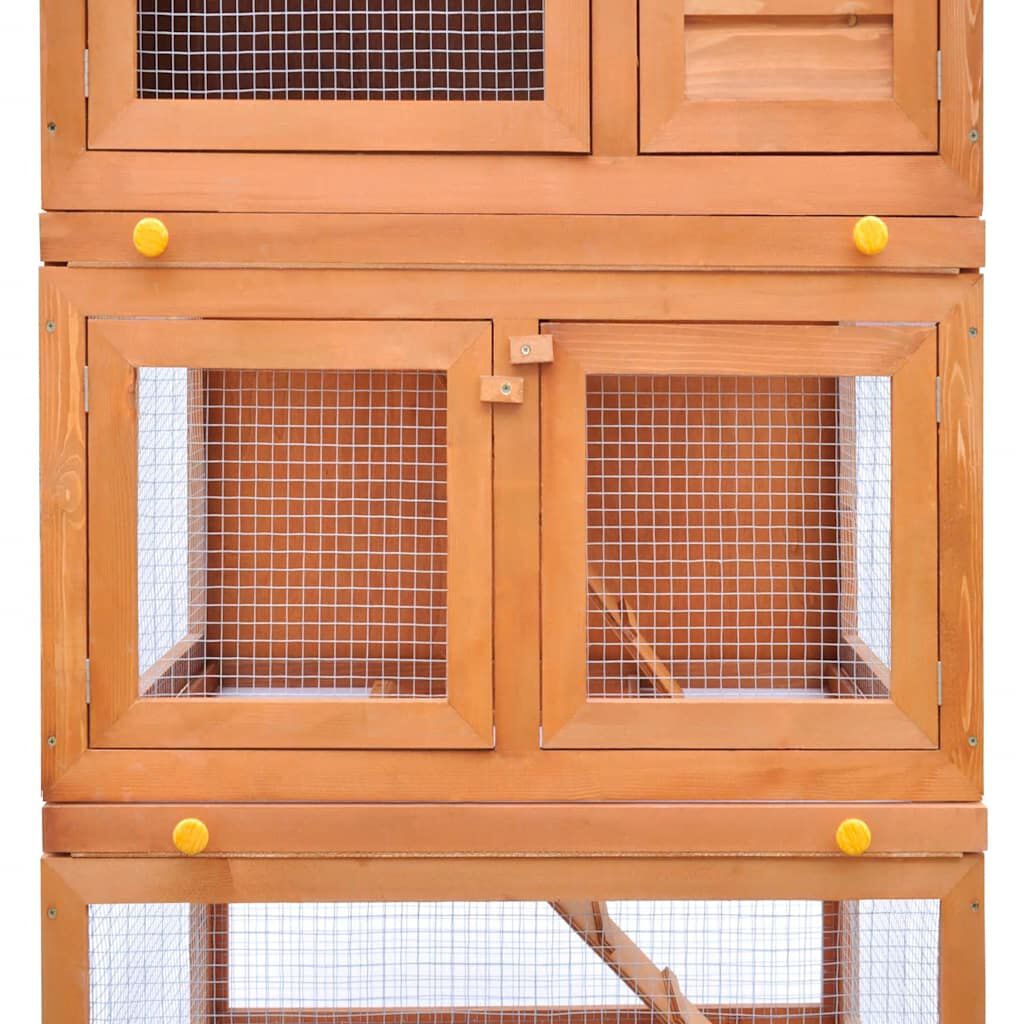 vidaXL Jaula de madera para conejos de exterior, 3 niveles, , large Imagen numero 5