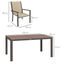Outsunny Conjunto de Comedor de Exterior de 7 Piezas Conjunto de Mesa y 6 Sillas de Jardín con Sillas Apilables y Marco de Acero para Terraza Patio Caqui, , large indicador imagen numero 3