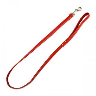 Correa de piel lisa para perros color Rojo