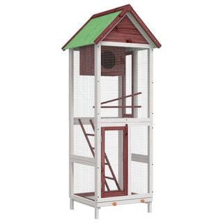 VidaXL Caseta doble altura madera pino maciza para pájaros
