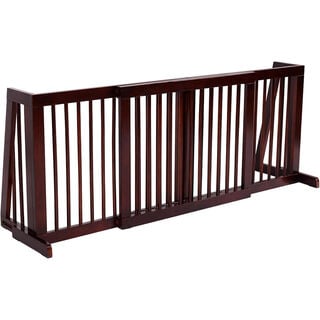 COSTWAY Barrera de Seguridad Extensible Valla de Madera para Puerta Escalera Protección para Perro Mascotas