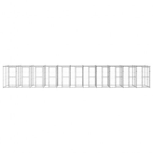 Vidaxl perrera resistente al agua y rayos uv plateada para perros, , large Imagen numero 2