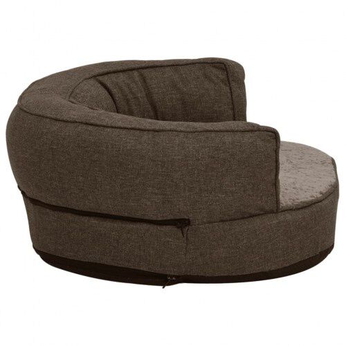 Vidaxl sof&aacute; acolchado ovalado con coj&iacute;n marr&oacute;n para perros, , large Imagen numero 5