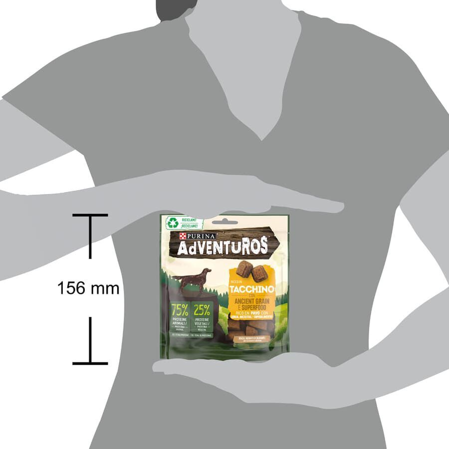 120 g Adventuros Bocaditos de Pavo y Cereal Ancestral para perros, , large Imagen numero 2