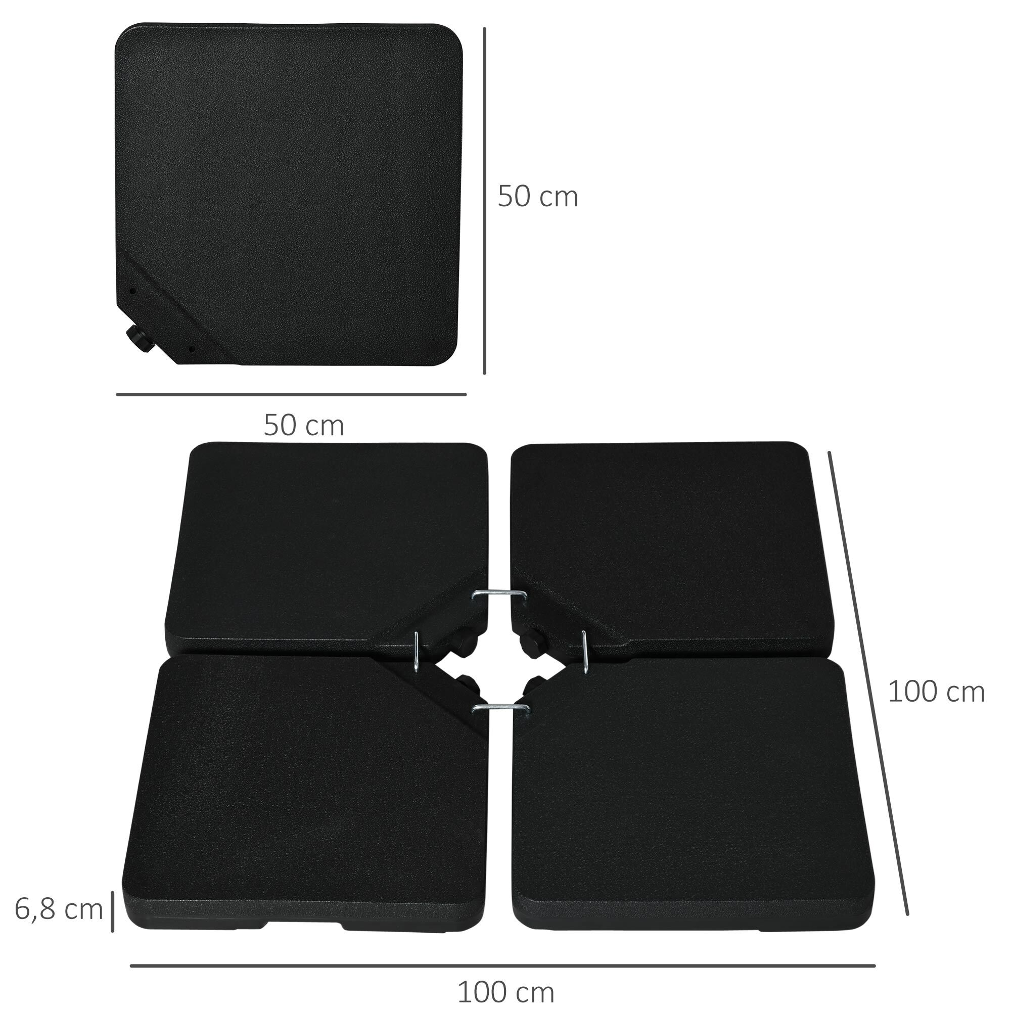 Outsunny Base de Sombrilla Negro, , large Imagen numero 3