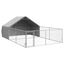 vidaXL Caseta perros exterior con corral 4x3x1,9 m acero galvanizado, , large indicador imagen numero 6