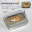 PawHut Arenero para Gatos de Acero Inoxidable XXL Caja de Arena para Gatos Arenero con Borde Alto Pala Fácil de Limpiar Prueba de Fugas 70x50x30 cm Gris, , large indicador imagen numero 5
