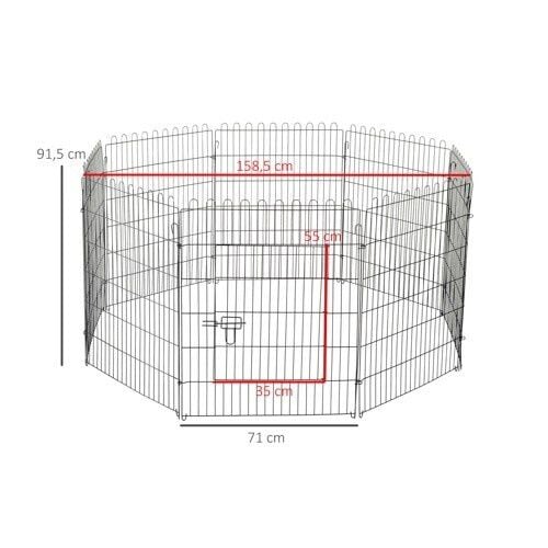PawHut parque plegable negro para cachorros thumbnail