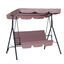 Outsunny Columpio de Jardín de 3 Plazas Silla Balancín con Parasol Techo Ajustable en Ángulo Impermeable para Exterior Terraza Balcón Carga Máx. 200 kg Acero 172x110x153 cm Marrón, , large indicador imagen numero 1