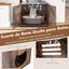 COSTWAY 2 en 1 Caja de Arena para Gatos, Mueble de Baño Oculto para Gatos con 3 Estantes Abiertos de Almacenaje, con Kit Antivuelco y Almohadilla Ajustable, Casa de Inodoro para Gatos (Marrón Rústico), , large indicador imagen numero 3
