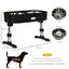 PawHut Comedero Elevado para Perros de 4 Alturas Ajustables Comedero Doble para Perros con Tazón 1000 ml y Tazón Lento 600 ml de Acero Inoxidable 43x25x30 cm Negro., , large indicador imagen numero 3