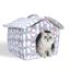 Nobleza Cama Gato Cueva Suave Nido Cueva para Perros Gatos Casa para Perro con Cojín Extraíble y Lavable,Cálido Felpa Cama Cojin Interior Invierno para Perro y Gato Medianos Pequeños,(M) L48*W45*H39CM ,Gris, , large indicador imagen numero 1