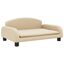 vidaXL Cama para perros de cuero sintético crema 50x40x30 cm, , large indicador imagen numero 5