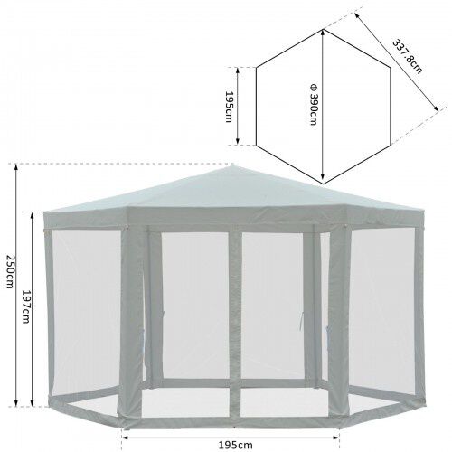 Carpa Hexagonal con mosquitera color Crema, , large Imagen numero 3