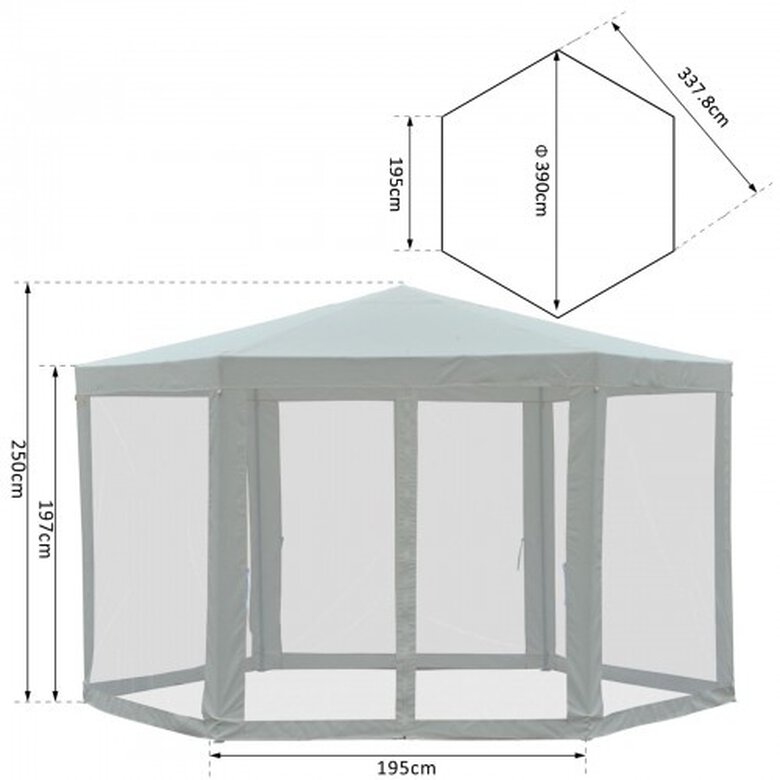 Carpa Hexagonal con mosquitera color Crema, , large image number null