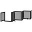 vidaXL Puerta para perros plegable 6 paneles madera álamo negra 300 cm, , large indicador imagen numero 4