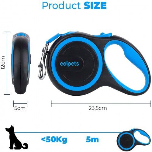 Edipets correa extensible ajustable  azul para perros, , large Imagen numero 7